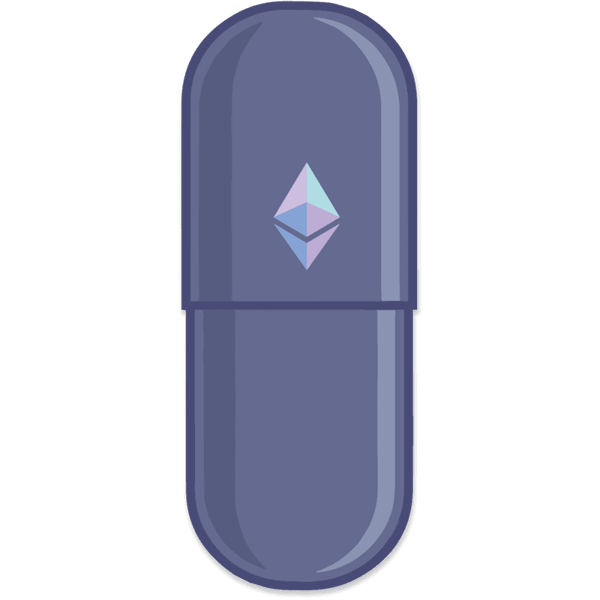 Ethereum Blue Pill Sticker - 12 Pack on Etherbit