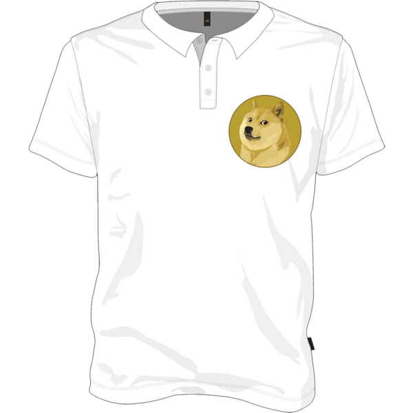 Dogecoin Polo T-shirt - White / XXL on Etherbit