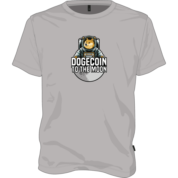 Dogecoin To The Moon T-shirt - Grey / XL on Etherbit