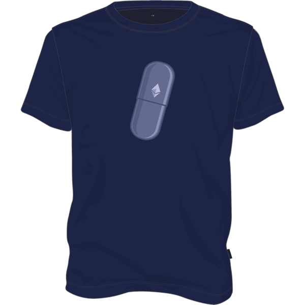 Ethereum Blue Pill T-shirt - Navy Blue / XL on Etherbit