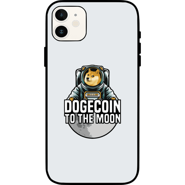 Dogecoin To The Moon iPhone 12 mini Case - White on Etherbit