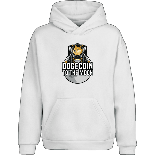 Dogecoin To The Moon Hoodie - White / XL on Etherbit