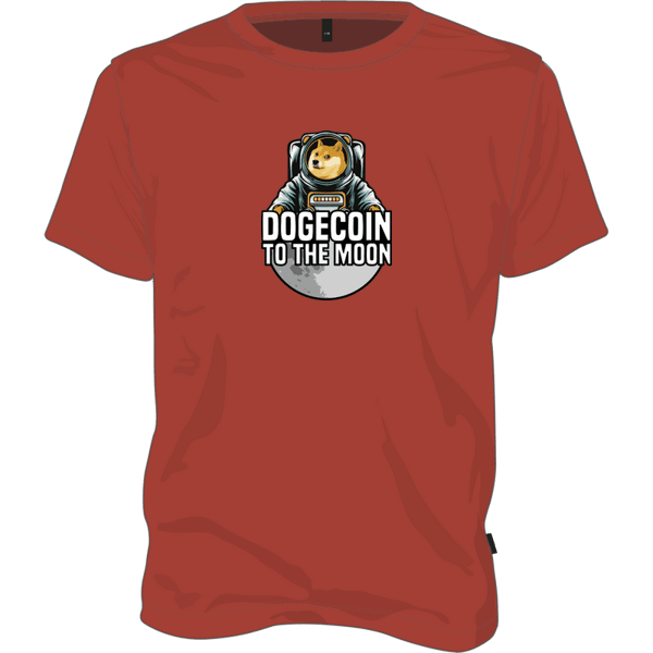 Dogecoin To The Moon T-shirt - Red / XL on Etherbit