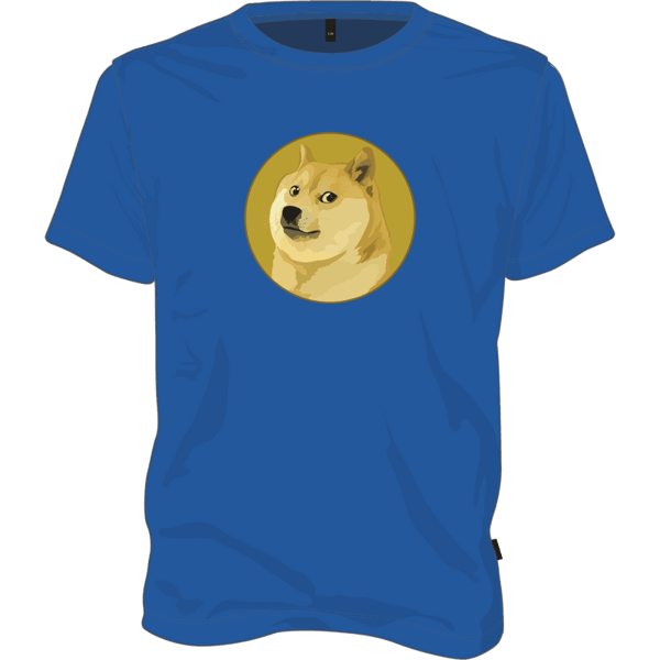 Dogecoin T-shirt - Royal Blue / M on Etherbit