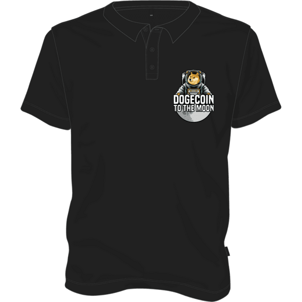 Dogecoin To The Moon Polo T-shirt - Black / L on Etherbit
