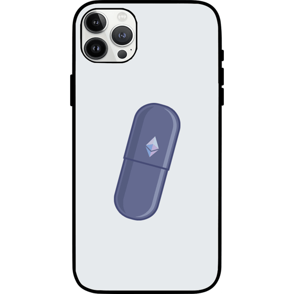 Ethereum Blue Pill iPhone 13 Pro Case - White on Etherbit