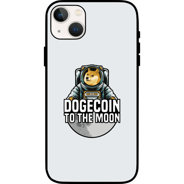 Dogecoin To The Moon iPhone 13 mini Case - White on Etherbit
