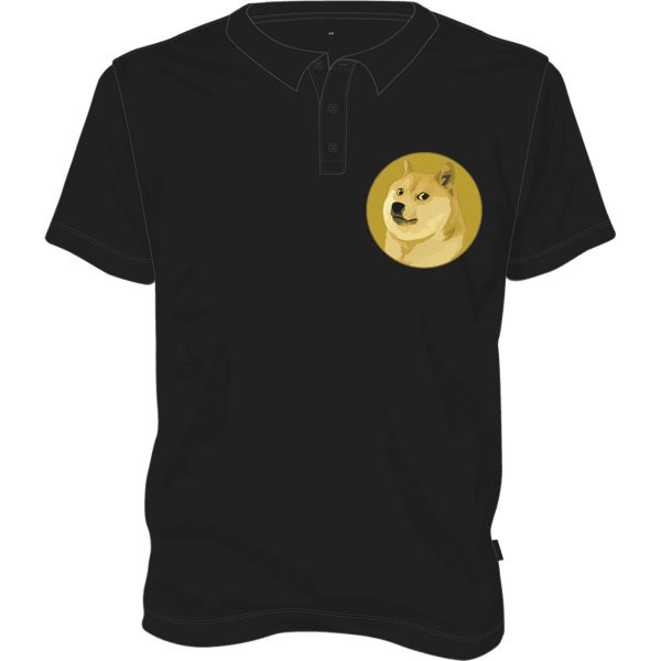 Dogecoin Polo T-shirt - Black / XXL on Etherbit