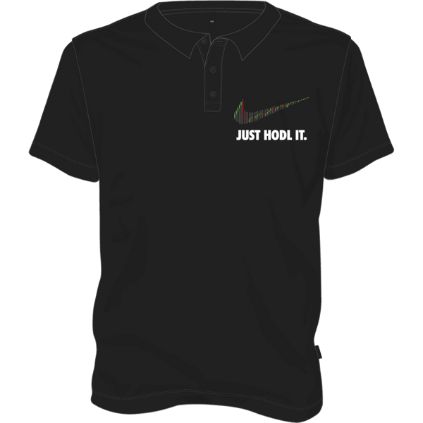 Just Hodl It Polo T-shirt - Black / L on Etherbit