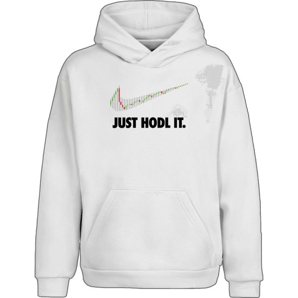 Just Hodl It Hoodie - White / L on Etherbit