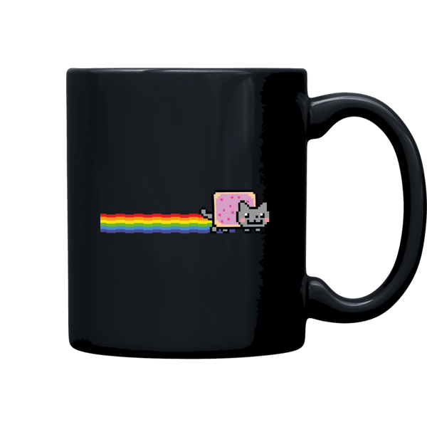 Nyan Cat Mug - Black on Etherbit