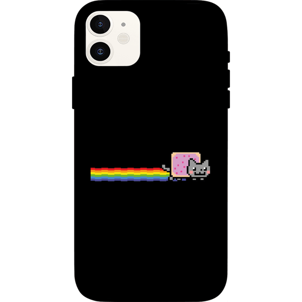 Nyan Cat iPhone 12 mini Case - Black on Etherbit