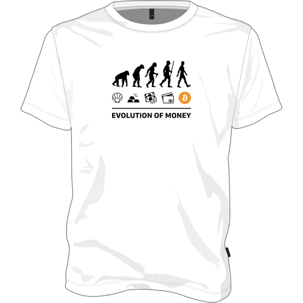 Evolution of Money T-shirt - White / XXL on Etherbit