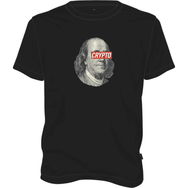 Benjamin Franklin Crypto T-shirt - Black / S on Etherbit