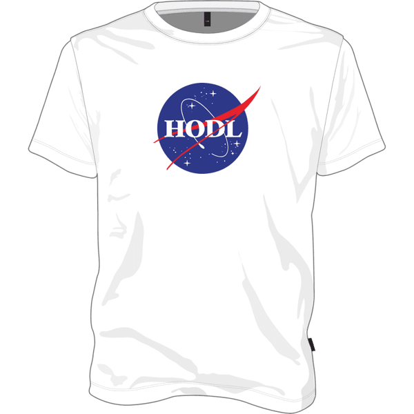 Hodl Nasa T-shirt - White / M on Etherbit