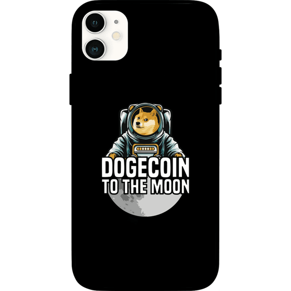 Dogecoin To The Moon iPhone 11 Case - Black on Etherbit