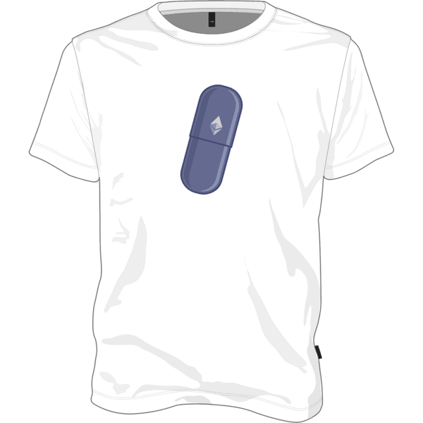 Ethereum Blue Pill T-shirt - White / M on Etherbit