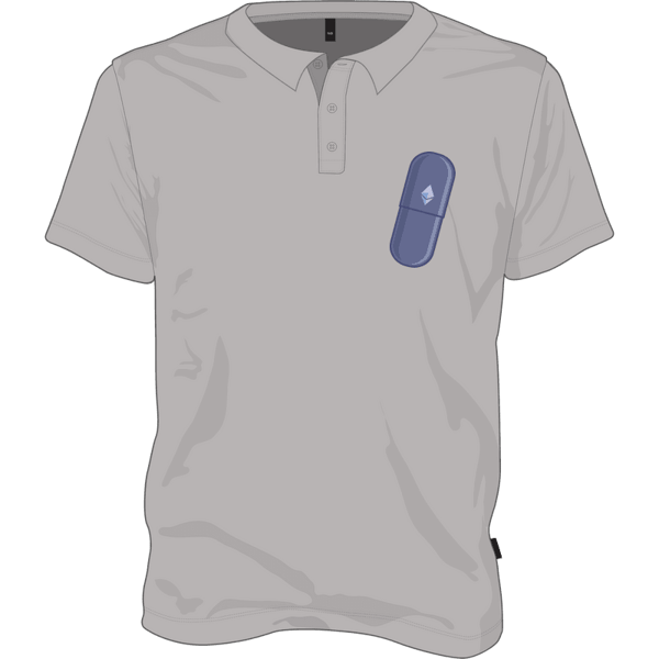 Ethereum Blue Pill Polo T-shirt - Grey / S on Etherbit