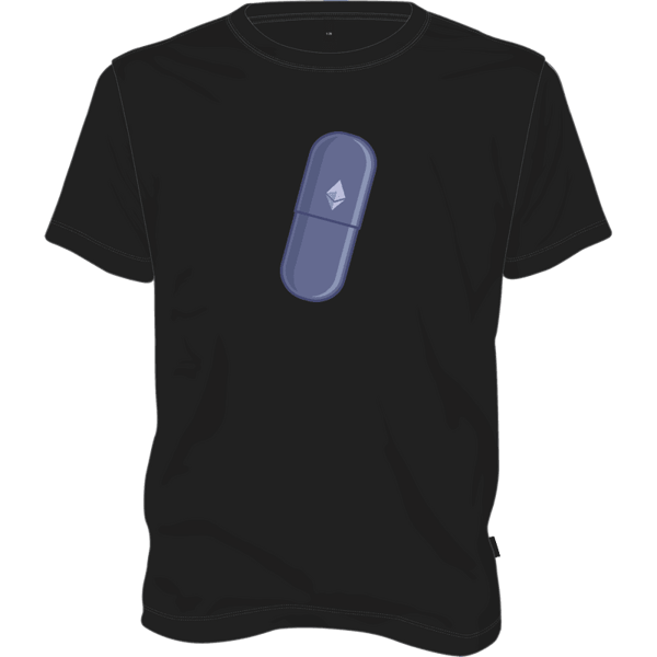 Ethereum Blue Pill T-shirt - Black / XXL on Etherbit