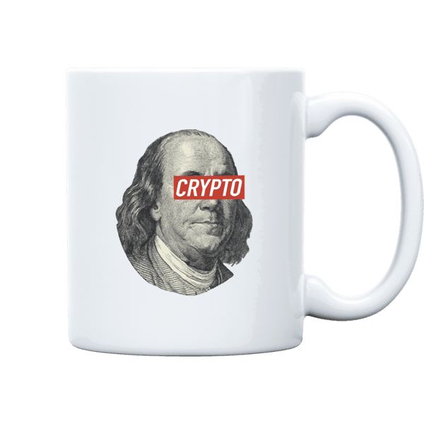 Benjamin Franklin Crypto Mug - White on Etherbit