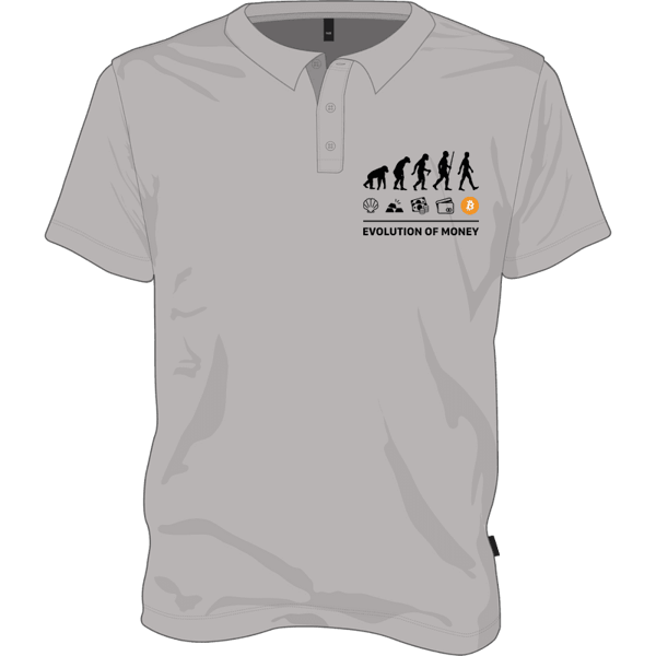 Evolution of Money Polo T-shirt - Grey / S on Etherbit