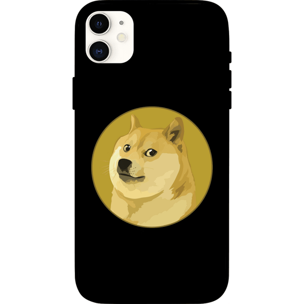 Dogecoin iPhone 11 Case - Black on Etherbit