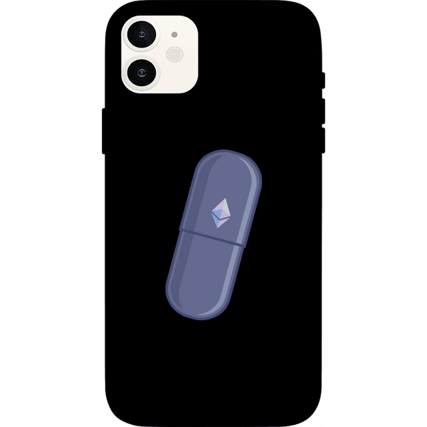 Ethereum Blue Pill iPhone 12 mini Case - Black on Etherbit