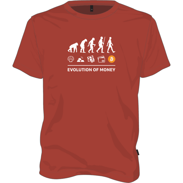Evolution of Money T-shirt - Red / L on Etherbit