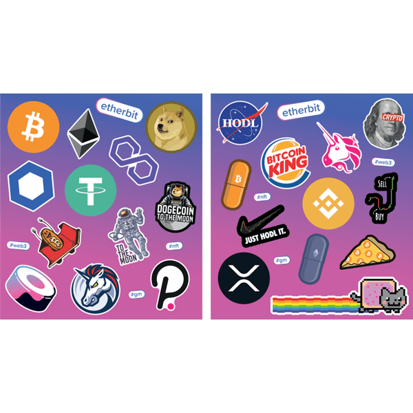 Crypto Sticker Sheet - 2 Pack on Etherbit