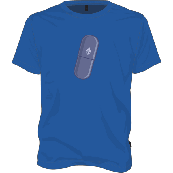 Ethereum Blue Pill T-shirt - Royal Blue / L on Etherbit